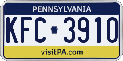 PA license plate KFC3910