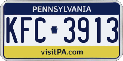 PA license plate KFC3913