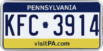PA license plate KFC3914