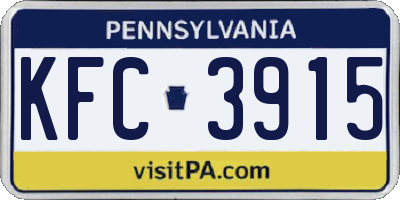 PA license plate KFC3915