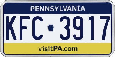 PA license plate KFC3917