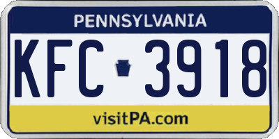 PA license plate KFC3918