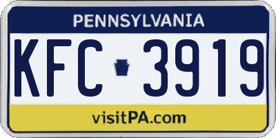 PA license plate KFC3919
