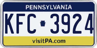PA license plate KFC3924
