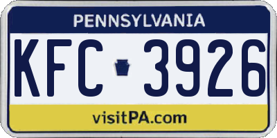 PA license plate KFC3926