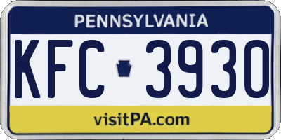 PA license plate KFC3930
