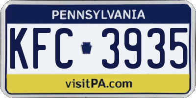 PA license plate KFC3935
