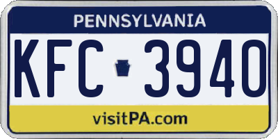 PA license plate KFC3940