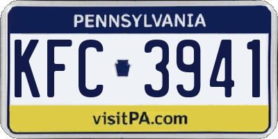 PA license plate KFC3941