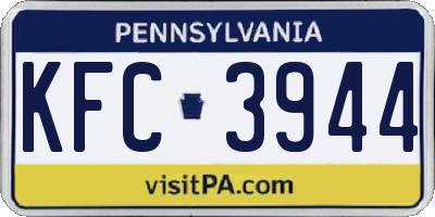 PA license plate KFC3944