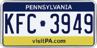 PA license plate KFC3949