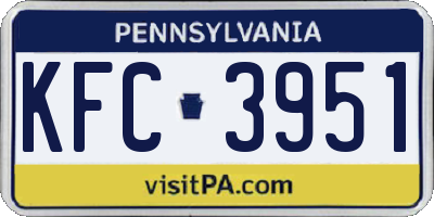 PA license plate KFC3951