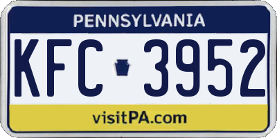 PA license plate KFC3952
