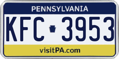 PA license plate KFC3953