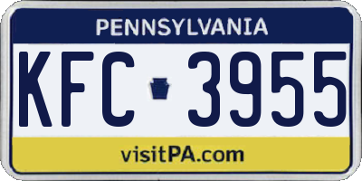 PA license plate KFC3955