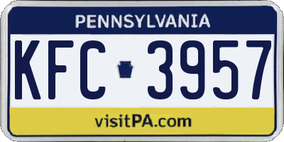 PA license plate KFC3957