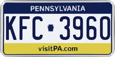 PA license plate KFC3960
