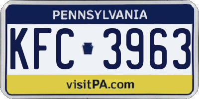 PA license plate KFC3963