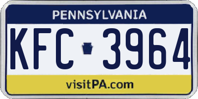 PA license plate KFC3964