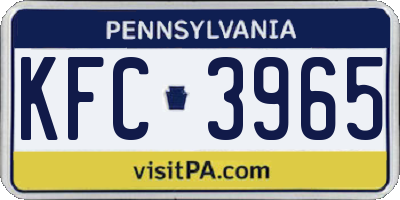 PA license plate KFC3965