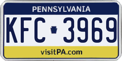PA license plate KFC3969