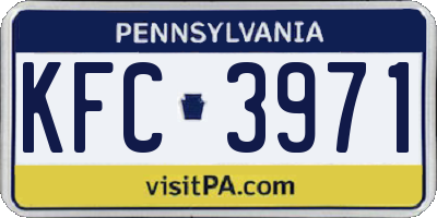 PA license plate KFC3971