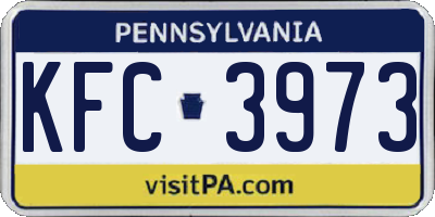 PA license plate KFC3973