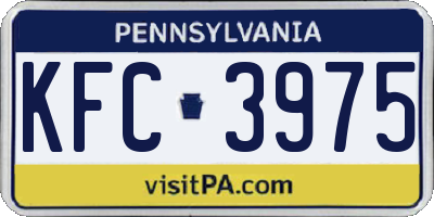 PA license plate KFC3975