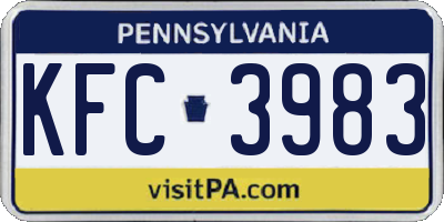 PA license plate KFC3983