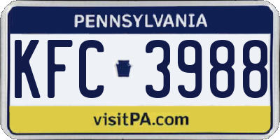 PA license plate KFC3988