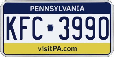PA license plate KFC3990