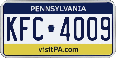 PA license plate KFC4009