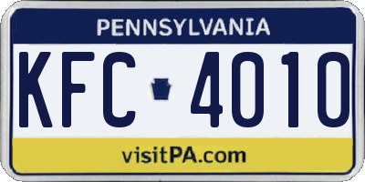 PA license plate KFC4010