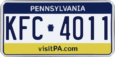 PA license plate KFC4011