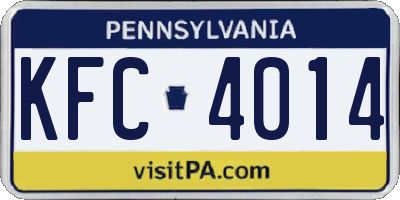 PA license plate KFC4014