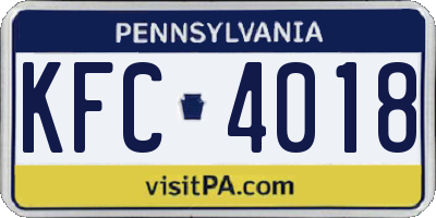 PA license plate KFC4018