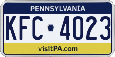 PA license plate KFC4023