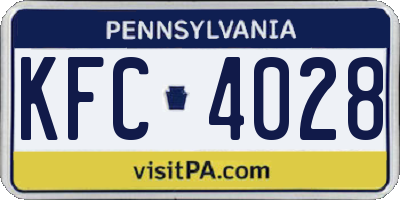PA license plate KFC4028