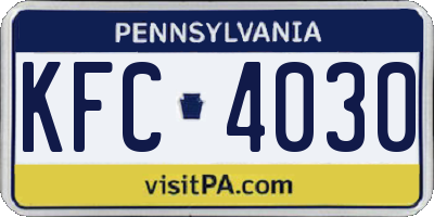 PA license plate KFC4030