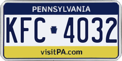 PA license plate KFC4032