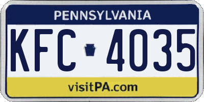PA license plate KFC4035