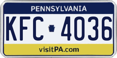 PA license plate KFC4036