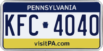 PA license plate KFC4040