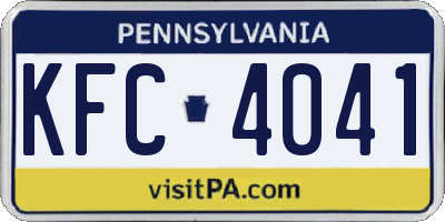 PA license plate KFC4041
