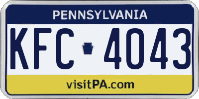 PA license plate KFC4043