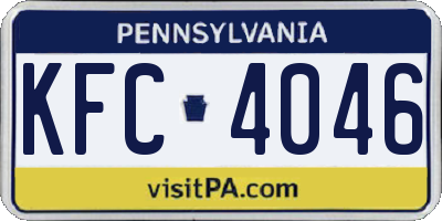PA license plate KFC4046