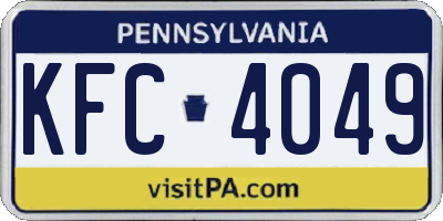 PA license plate KFC4049