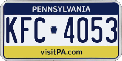 PA license plate KFC4053