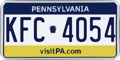 PA license plate KFC4054