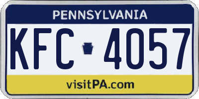 PA license plate KFC4057